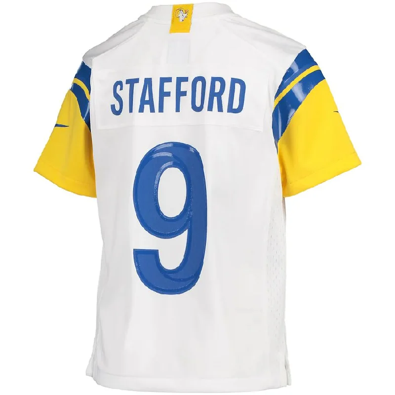 LA.Rams #9 Matthew Stafford White Game Jersey Stitched American Football Jerseys-NFL Throwback Jerseys -