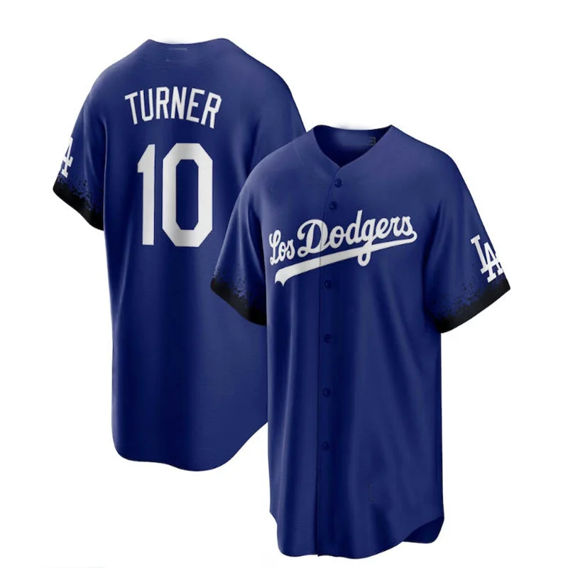 Los Angeles Dodgers #10 Justin Turner City Connect Replica Player Jersey - Royal Baseball Jerseys-NBA Official Game Jerseys -