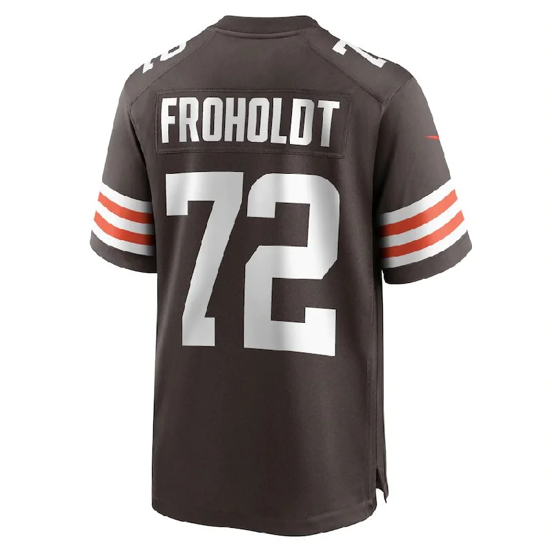 C.Browns #72 Hjalte Froholdt Brown Game Player Jersey Stitched American Football Jerseys-NFL Collector’s Jerseys -