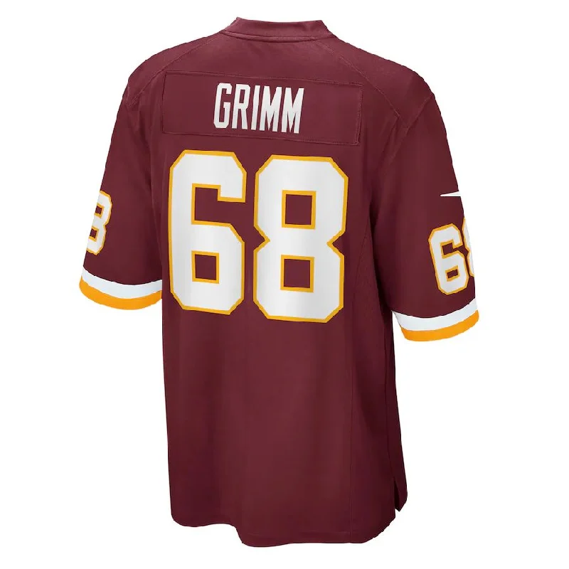 W.Football Team #68 Russ Grimm Burgundy Retired Player Jersey Stitched American Football Jerseys-NFL Breast Cancer Awareness Jerseys -