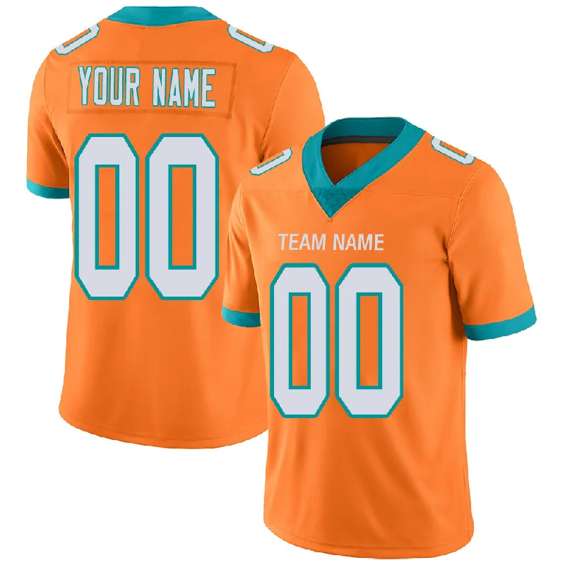 Custom M.Dolphins Stitched American Football Jerseys Personalize Birthday Gifts Orange Jersey-NBA Lightweight Basketball Jerseys -