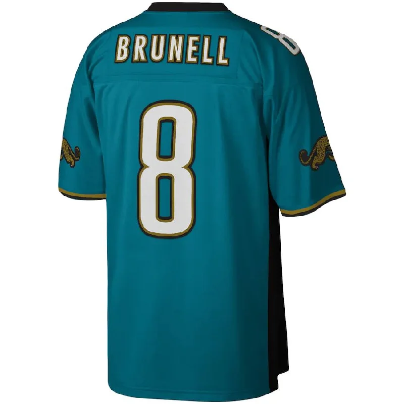 J.Jaguars #8 Mark Brunell Mitchell & Ness Teal Legacy Replica Jersey Stitched American Football Jerseys-NFL Stadium Jerseys -