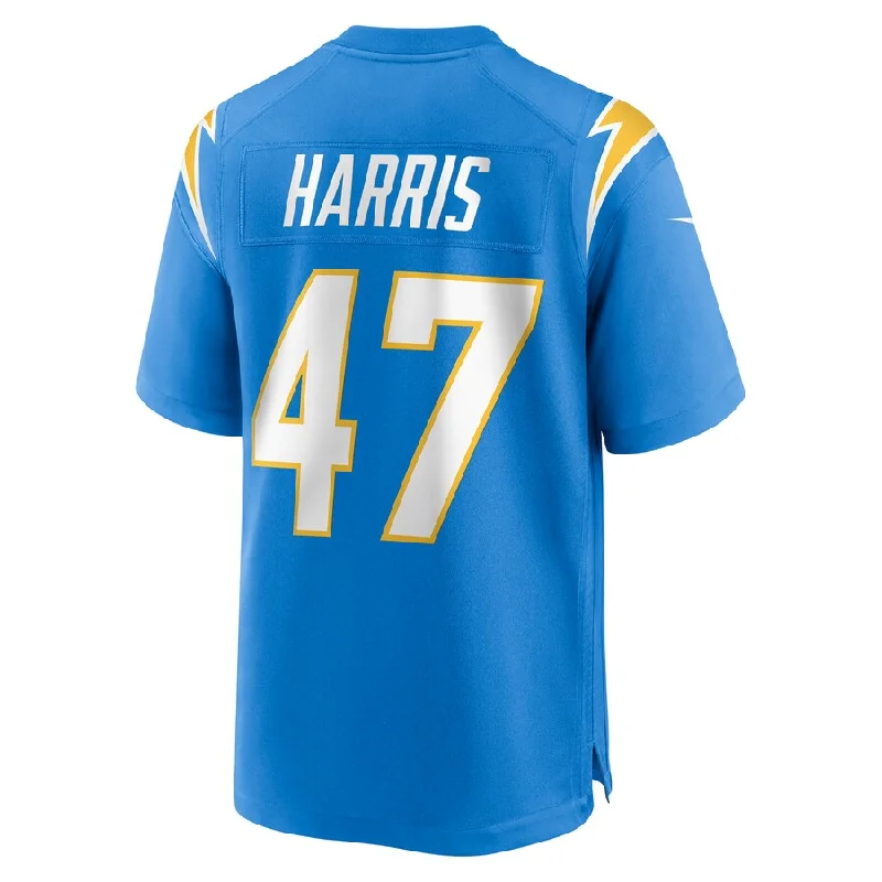 LA.Chargers #47 Josh Harris Powder Blue Game Jersey Stitched American Football Jerseys-NFL Official Team Jerseys -