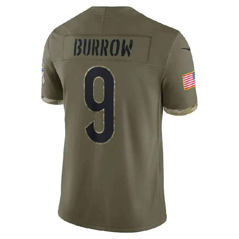 C.Bengals #9 Joe Burrow Olive 2022 Salute To Service Limited Jersey Stitched American Football Jerseys-NFL Stylish Football Jerseys -