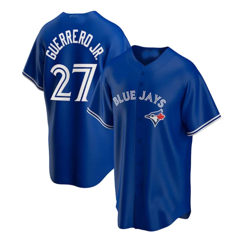 Toronto Blue Jays #27 Vladimir Guerrero Jr. Alternate Replica Player Jersey - Royal Baseball Jerseys-NBA Men's Authentic Jerseys -