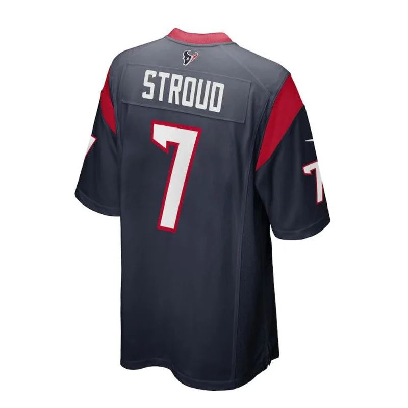 H.Texans #7 CJ Stroud Draft First Round Pick Game Jersey - Navy Stitched American Football Jerseys-NFL 100th Anniversary Jerseys -