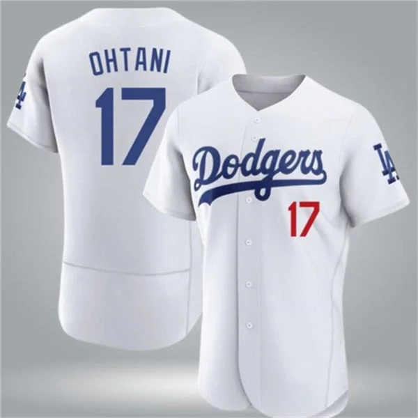 Los Angeles Dodgers #17 Shohei Ohtani White Home Authentic Patch Jersey Baseball Jerseys-NBA Sportswear Jerseys -