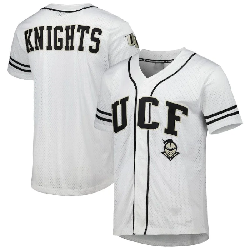 U.Knights Colosseum Free-Spirited Full-Button Baseball Jersey White Stitched American College Jerseys-NBA Statement Jerseys -