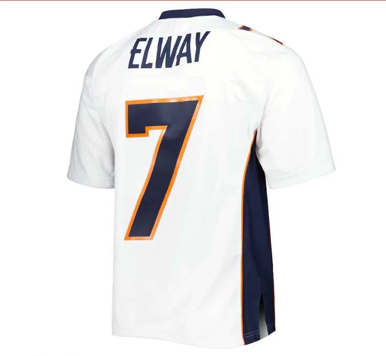 D.Broncos #7 John Elway Mitchell & Ness 1998 Legacy Replica Jersey - White Stitched American Football Jerseys-NFL 100th Anniversary Jerseys -