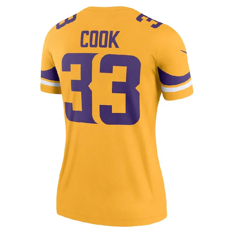 MN.Vikings #33 Dalvin Cook Gold Inverted Legend Jersey Stitched American Football Jerseys-NFL Sideline Jerseys -