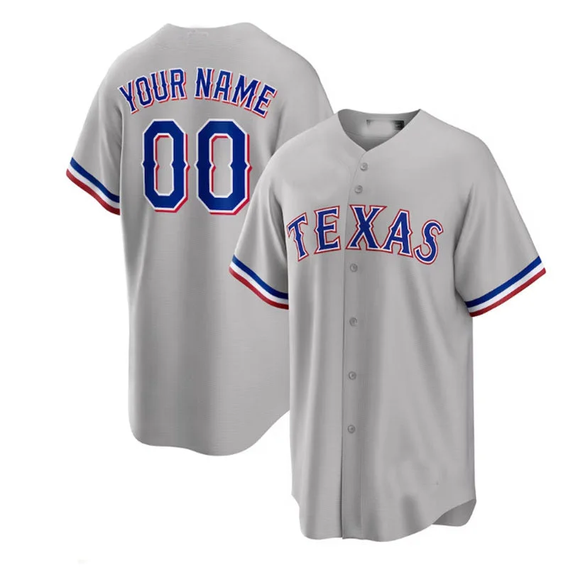 Texas Rangers Gray Road Custom Replica Jersey Baseball Jerseys-NBA Sportswear Jerseys -