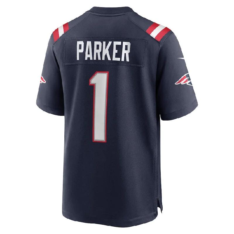 NE.Patriots #1 DeVante Parker Navy Game Jersey Stitched American Football Jerseys-NFL Player Edition Jerseys -