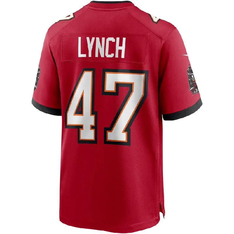 TB.Buccaneers #47 John Lynch  Red Game Retired Player Jersey Stitched American Football Jerseys-NFL Classic Football Jerseys -