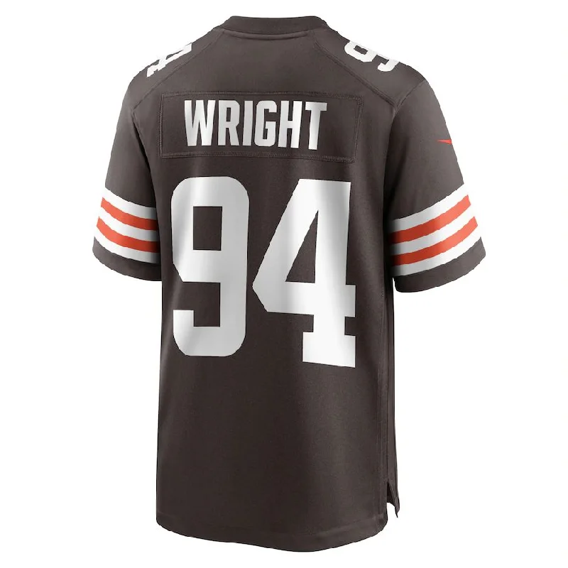 C.Browns #94 Alex Wright Brown Game Player Jersey Stitched American Football Jerseys-NFL 100th Anniversary Jerseys -