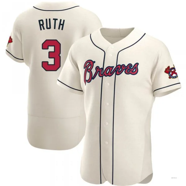 Atlanta Braves #3 Babe Ruth Cream Alternate Jersey Stitches Baseball Jerseys-NBA Collector’s Basketball Jerseys -