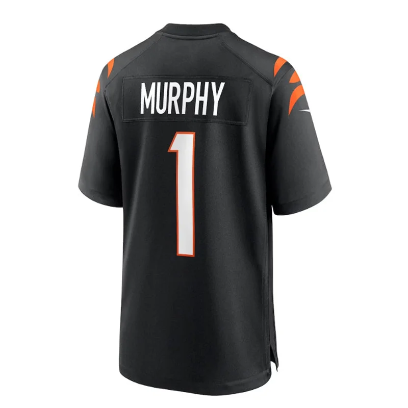 C.Bengals #1 Myles Murphy 2023 Draft First Round Pick Game Jersey - Black Stitched American Football Jerseys-NFL MVP Player Jerseys -