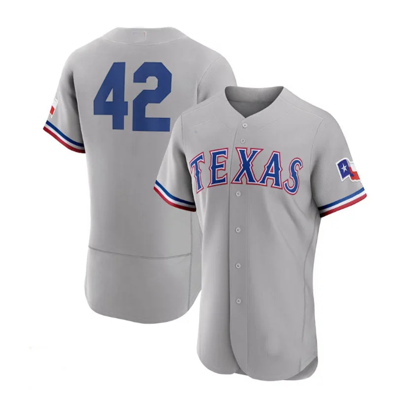 Texas Rangers #42 Gray 2023 Jackie Robinson Day Authentic Jersey Baseball Jerseys-NBA Big & Tall Jerseys -