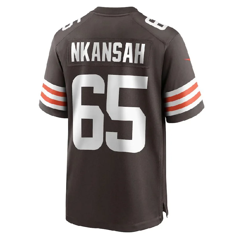 C.Browns #65 Elijah Nkansah Brown Game Player Jersey Stitched American Football Jerseys-NFL Big & Tall Football Jerseys -