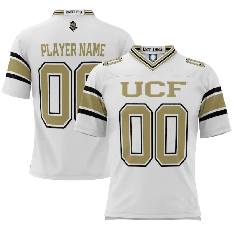 Custom U.Knights ProSphere NIL Pick-A-Player Football Jersey White Stitched American College Jerseys-NBA Personalized Jerseys -