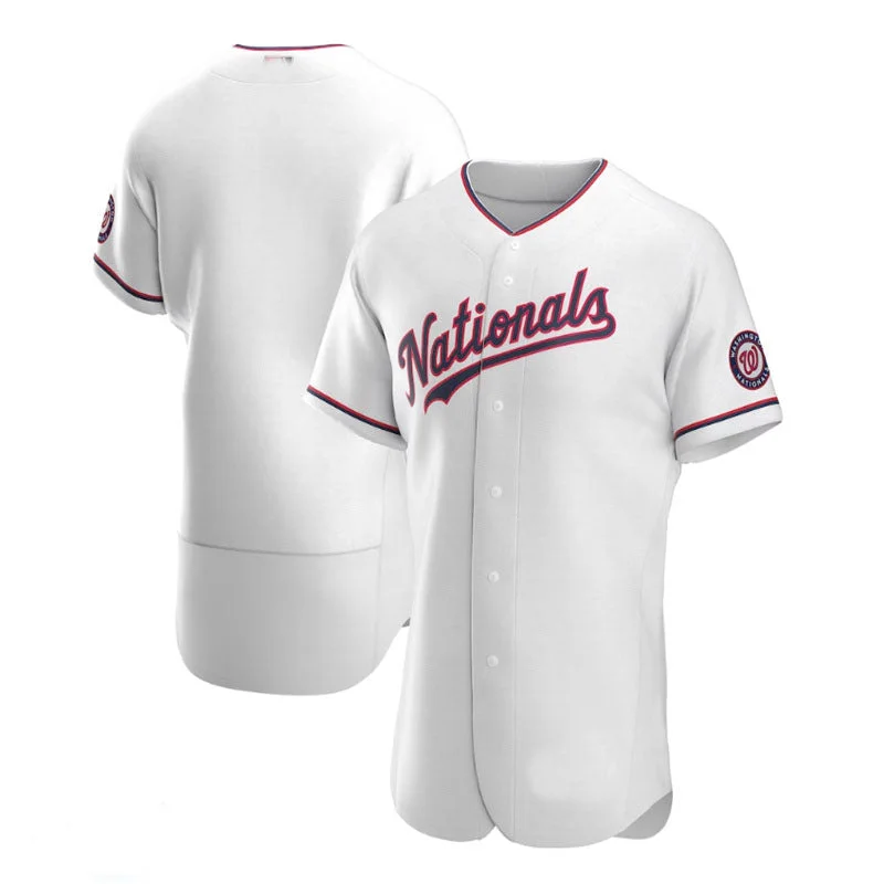 Washington Nationals Alternate Authentic Team Jersey - White Baseball Jerseys-NBA Authentic Player Jerseys -