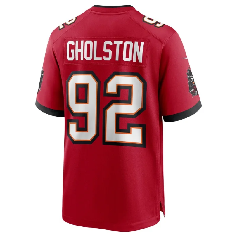 TB.Buccaneers #92 William Gholston Red Game Jersey Stitched American Football Jerseys-NFL Hall of Fame Jerseys -