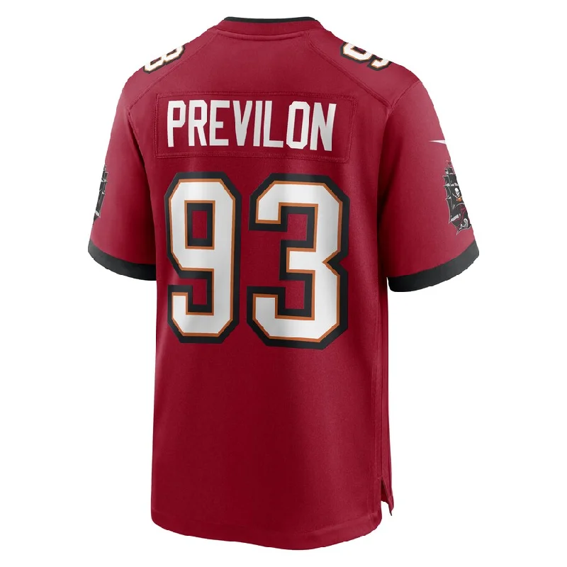 TB.Buccaneers #93 Willington Previlon Red Game Player Jersey Stitched American Football Jerseys-NFL Sports Fan Jerseys -