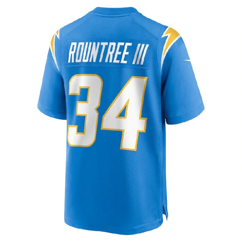 LA.Chargers #34 Larry Rountree III Powder Blue Player Game Jersey Stitched American Football Jerseys-NFL Pro-Level Jerseys -