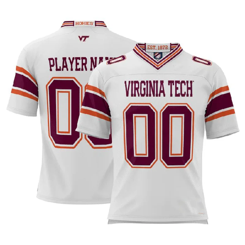 Custom V.Tech Hokies ProSphere NIL Pick-A-Player Football Jersey White Stitched American College Jerseys-NBA Special Edition Jerseys -