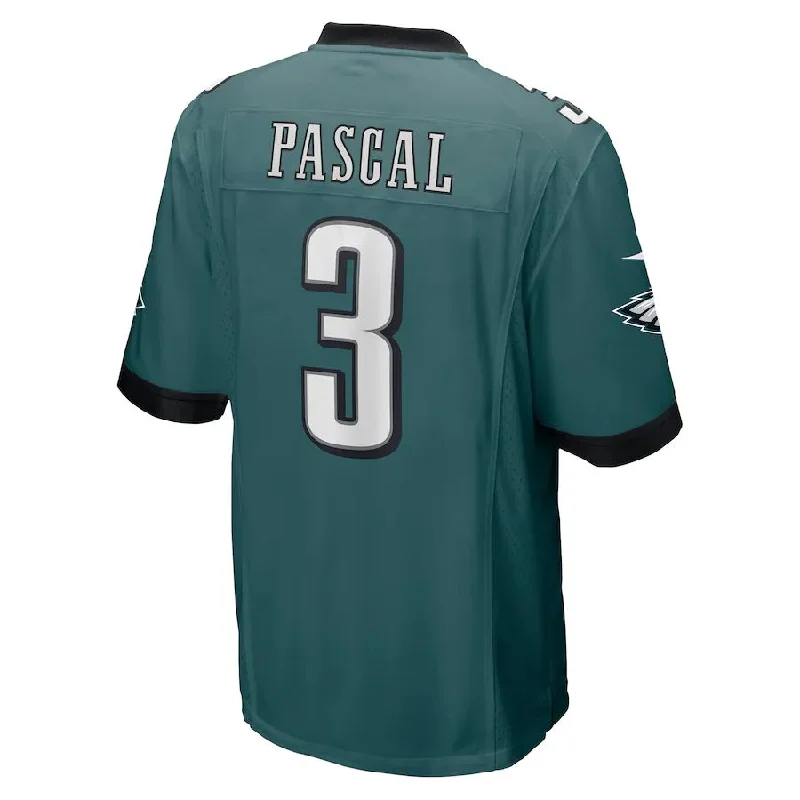 P.Eagles #3 Zach Pascal Green Game Jersey Stitched American Football Jerseys-NFL Game-Worn Jerseys -