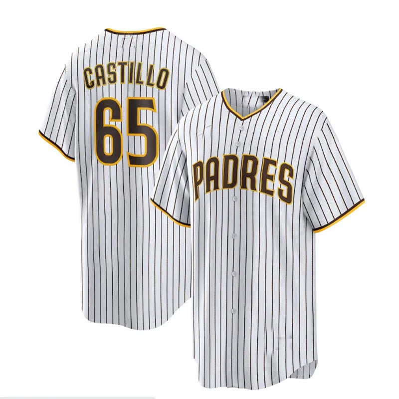 San Diego Padres #65 Jos¨¦ Castillo Home Replica Player Jersey - White Baseball Jerseys-NBA Team USA Jerseys -