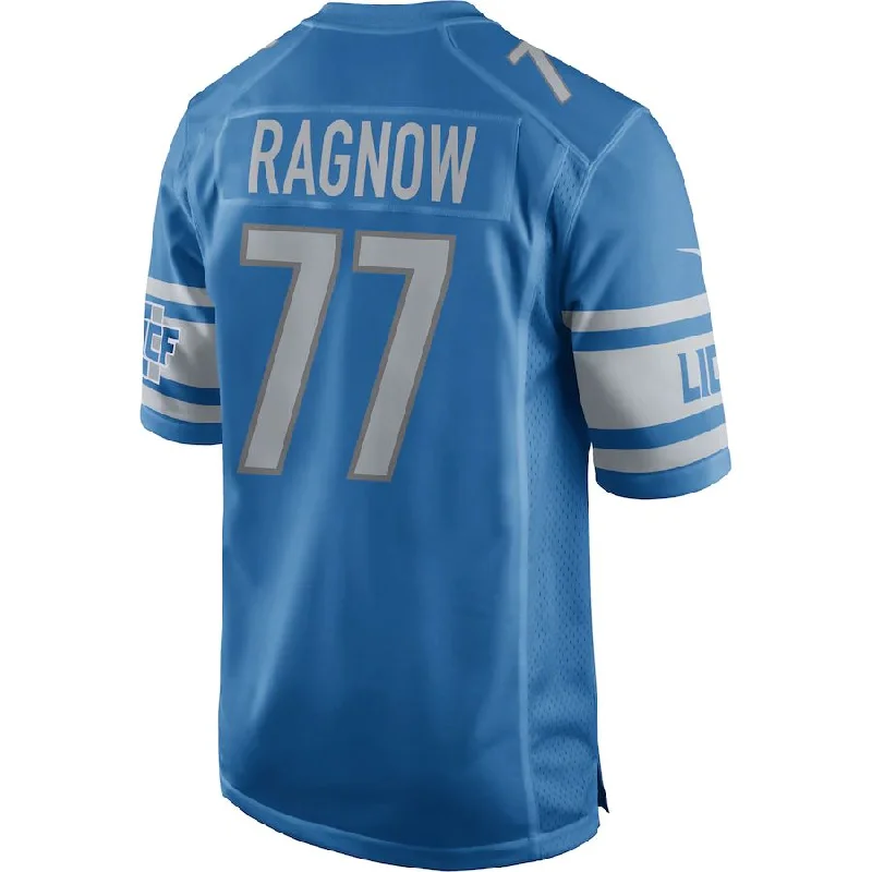 D.Lions #77 Frank Ragnow Blue Game Jersey Stitched American Football Jerseys-NFL MVP Player Jerseys -