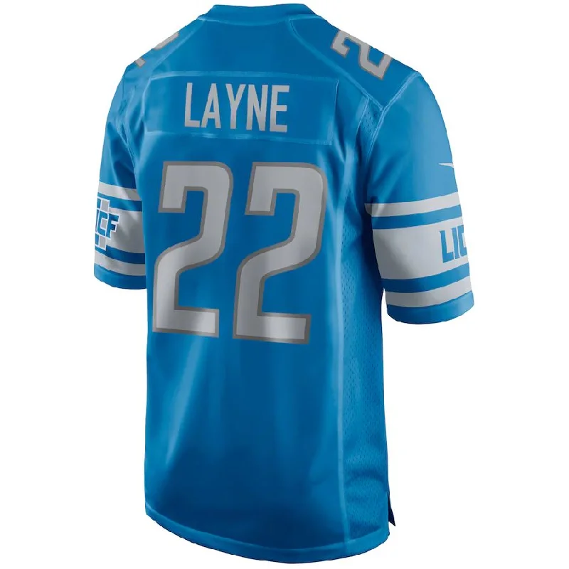 D.Lions #22 Bobby Layne Blue Game Retired Player Jersey Stitched American Football Jerseys-NFL Game-Worn Jerseys -