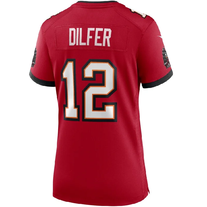 TB.Buccaneers #12 Trent Dilfer Red Game Retired Player Jersey Stitched American Football Jerseys-NFL MVP Player Jerseys -