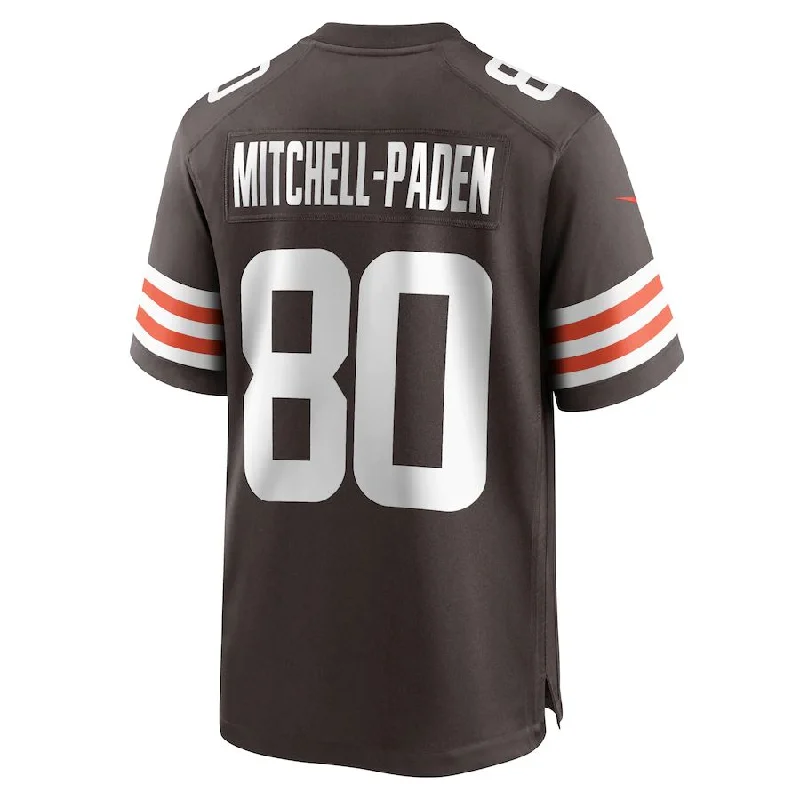 C.Browns #80 Zaire Mitchell-Paden Brown Game Player Jersey Stitched American Football Jerseys-NFL Collector’s Jerseys -