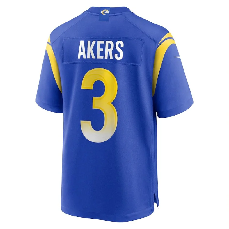 LA.Rams #3 Cam Akers Royal Game Jersey Stitched American Football Jerseys-NFL Hall of Fame Jerseys -