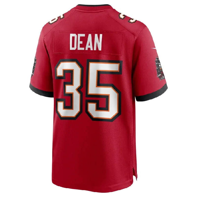 TB.Buccaneers #35 Jamel Dean Red Game Jersey Stitched American Football Jerseys-NFL Sideline Gear Jerseys -