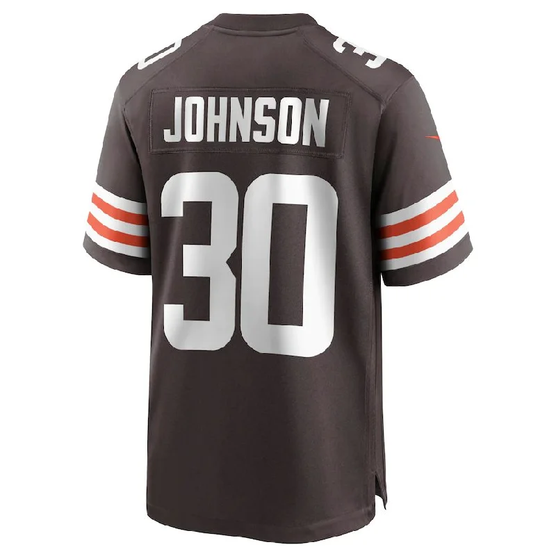 C.Browns #30 D'Ernest Johnson  Brown Game Jersey Stitched American Football Jerseys-NFL Youth Replica Jerseys -