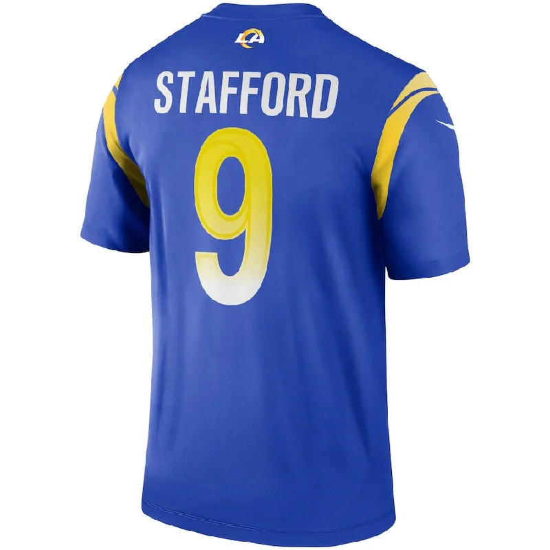 LA.Rams #9 Matthew Stafford Royal Legend Jersey Stitched American Football Jerseys-NFL Home & Away Jerseys -