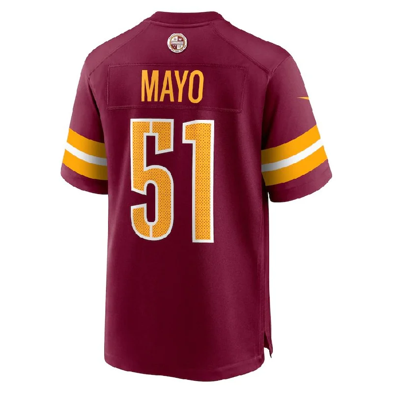 W.Commanders #51 David Mayo Burgundy Game Player Jersey Stitched American Football Jerseys-NFL Autographed Jerseys -