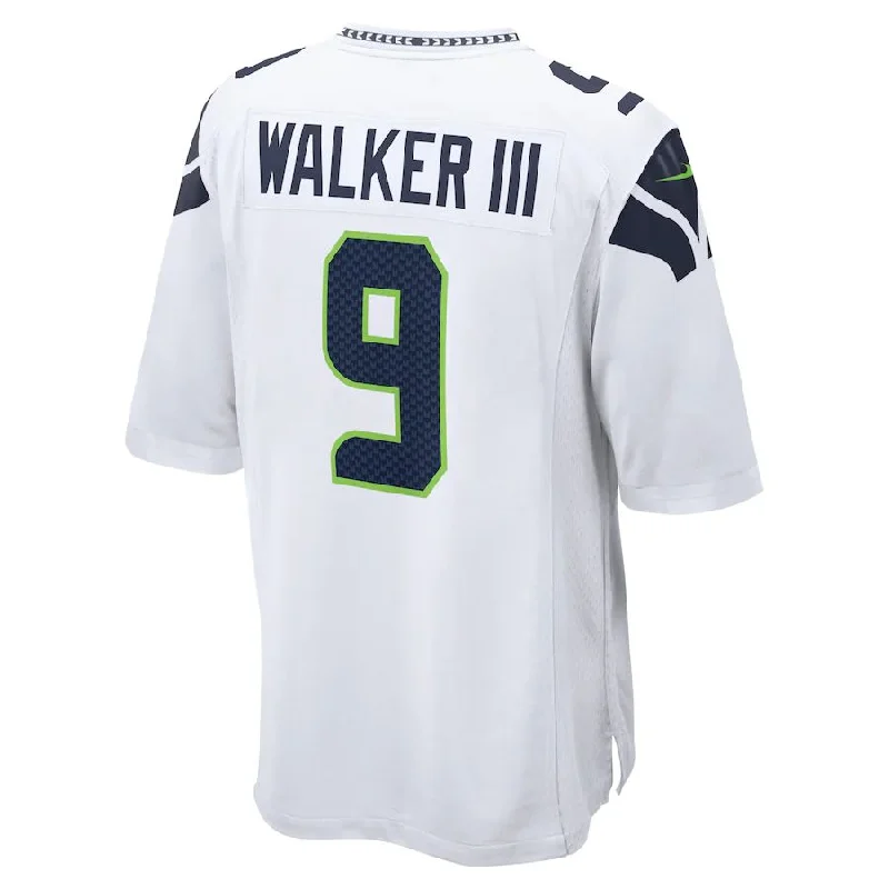 S.Seahawks #9 Kenneth Walker III White Away Game Player Jersey Stitched American Football Jerseys-NFL Performance Football Jerseys -