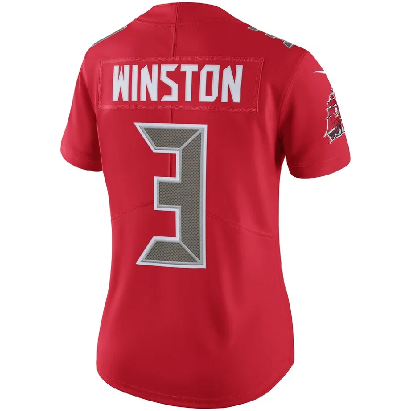 TB.Buccaneers #3 Jameis Winston Red Color Rush Limited Player Jersey Stitched American Football Jerseys-NFL Sports Fan Jerseys -