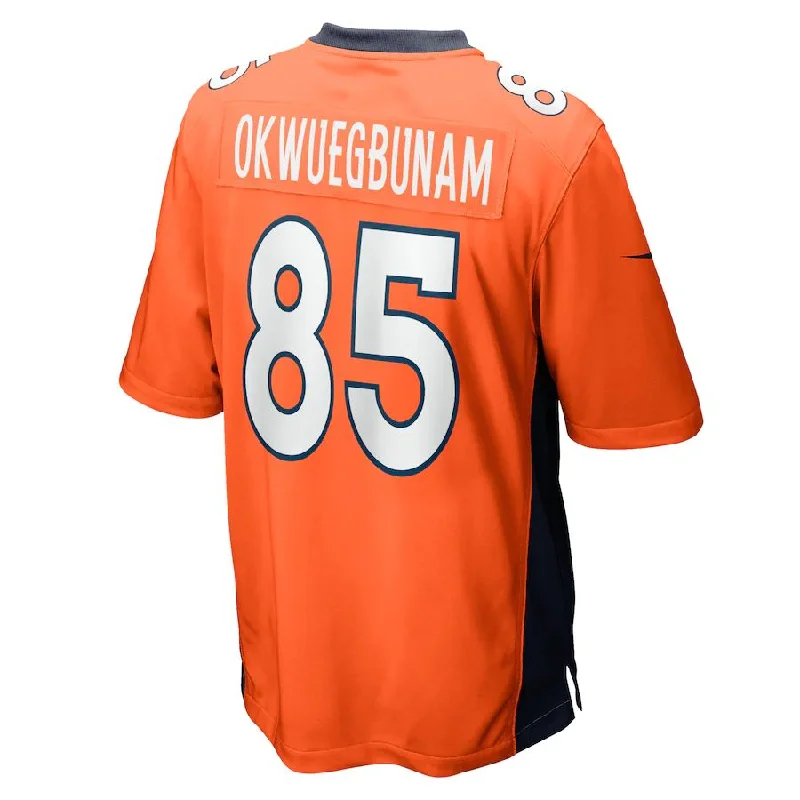 D.Broncos #85 Albert Okwuegbunam Orange Game Jersey Stitched American Football Jerseys-NFL 100th Anniversary Jerseys -