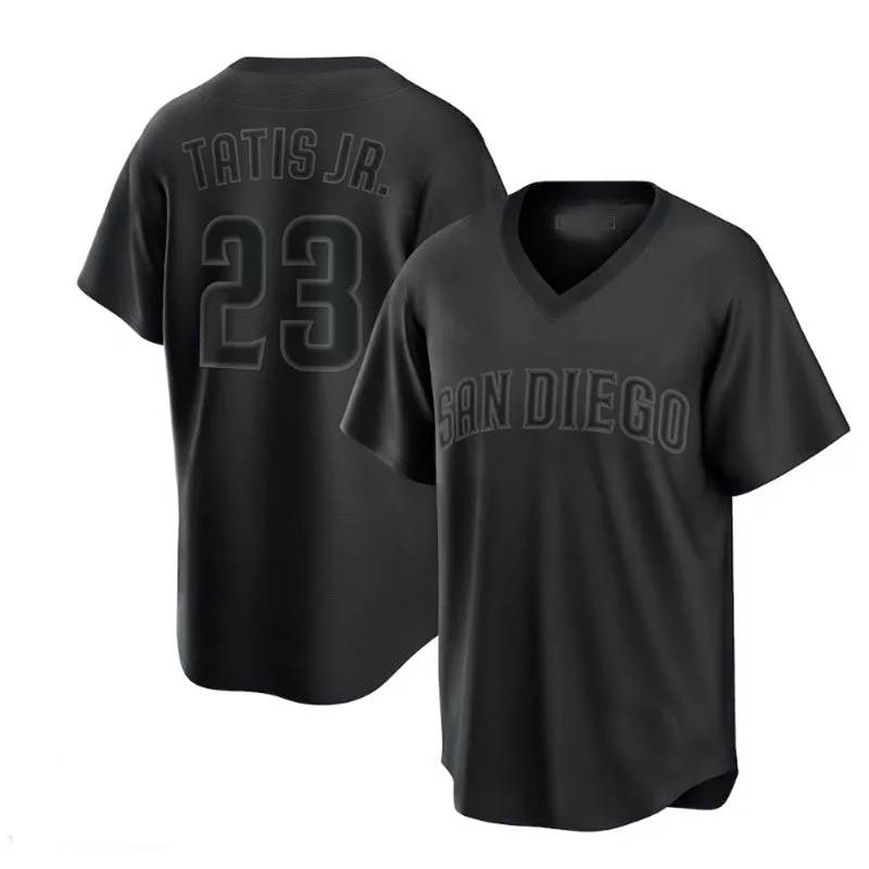 San Diego Padres #23 Fernando Tat¨ªs Jr. Pitch Black Fashion Replica Player Jersey - Black Baseball Jerseys-NBA Men's Authentic Jerseys -