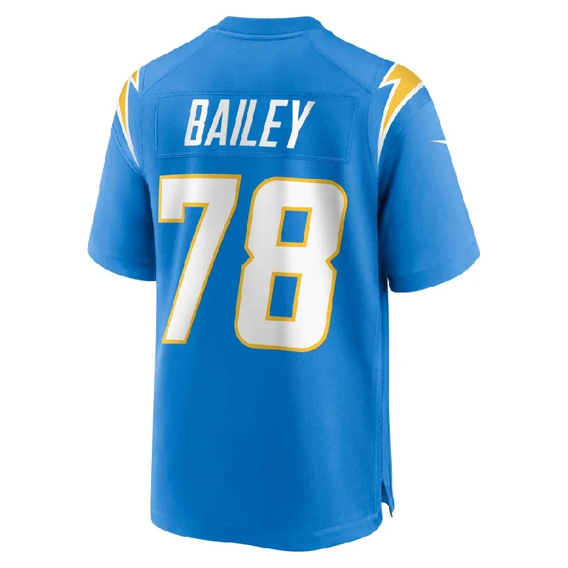 LA.Chargers #78 Zack Bailey Powder Blue Player Game Jersey Stitched American Football Jerseys-NFL Anniversary Edition Jerseys -