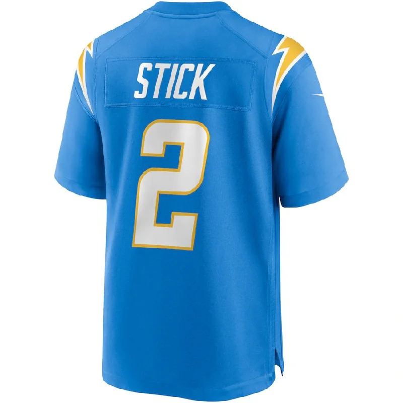 LA.Chargers #2 Easton Stick Powder Blue Game Jersey Stitched American Football Jerseys-NFL Performance Football Jerseys -