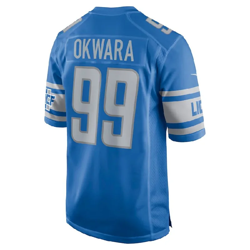 D.Lions #99 Julian Okwara Blue Game Player Jersey Stitched American Football Jerseys-NFL Limited Edition Jerseys -