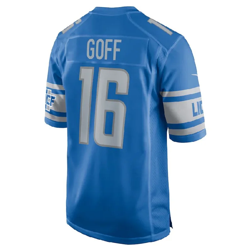 D.Lions #16 Jared Goff Blue Player Game Jersey Stitched American Football Jerseys-NFL Replica Team Jerseys -