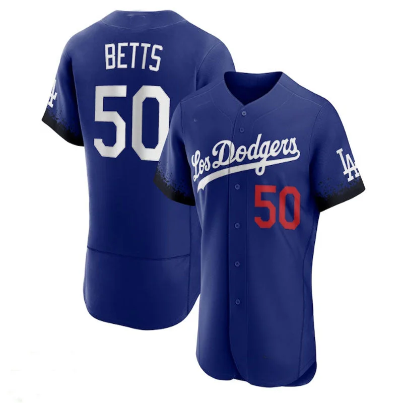 Los Angeles Dodgers #50 Mookie Betts City Connect Authentic Player Jersey - Royal Baseball Jerseys-NBA City Edition Jerseys -