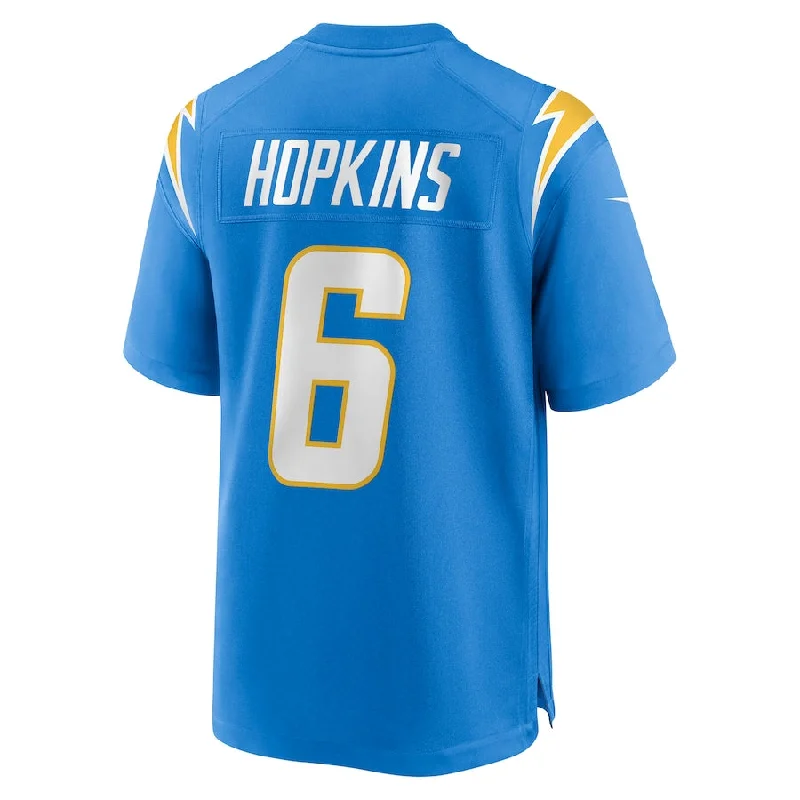 LA.Chargers #6 Dustin Hopkins Powder Blue Game Jersey Stitched American Football Jerseys-NFL Stadium Jerseys -