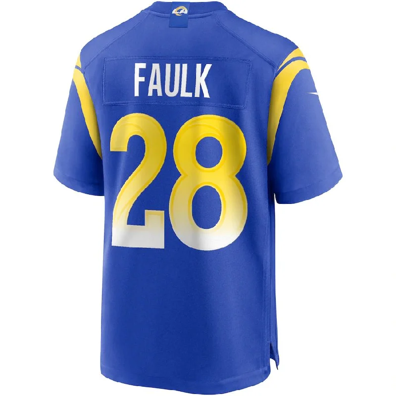 LA.Rams #28 Marshall Faulk Royal Game Retired Player Jersey Stitched American Football Jerseys-NFL Game-Worn Jerseys -